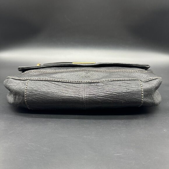 Fossil Shoulder Bag Purse Elaine Flap Black Leather Purse Y2K Vintage Retro - Picture 4 of 16